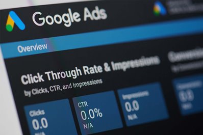Close-up of Google Ads PPC dashboard screen.