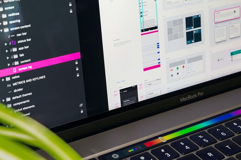 A close-up of a wireframe and prototyping platform